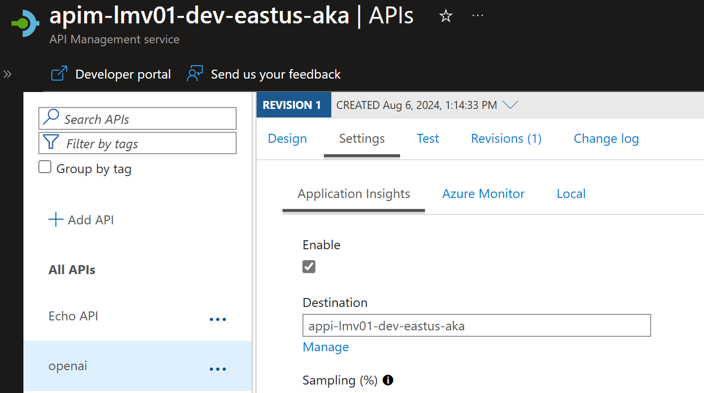 APIM Built in Logging