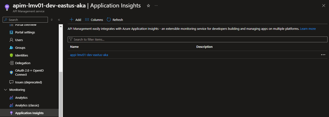 APIM Built in Logging