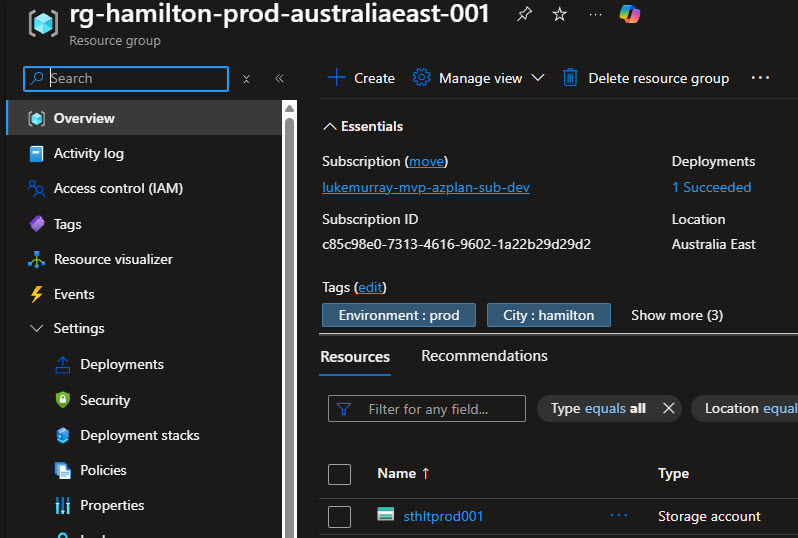 GitHub Copilot Coding Agent validate Bicep deploy of Storage accounts