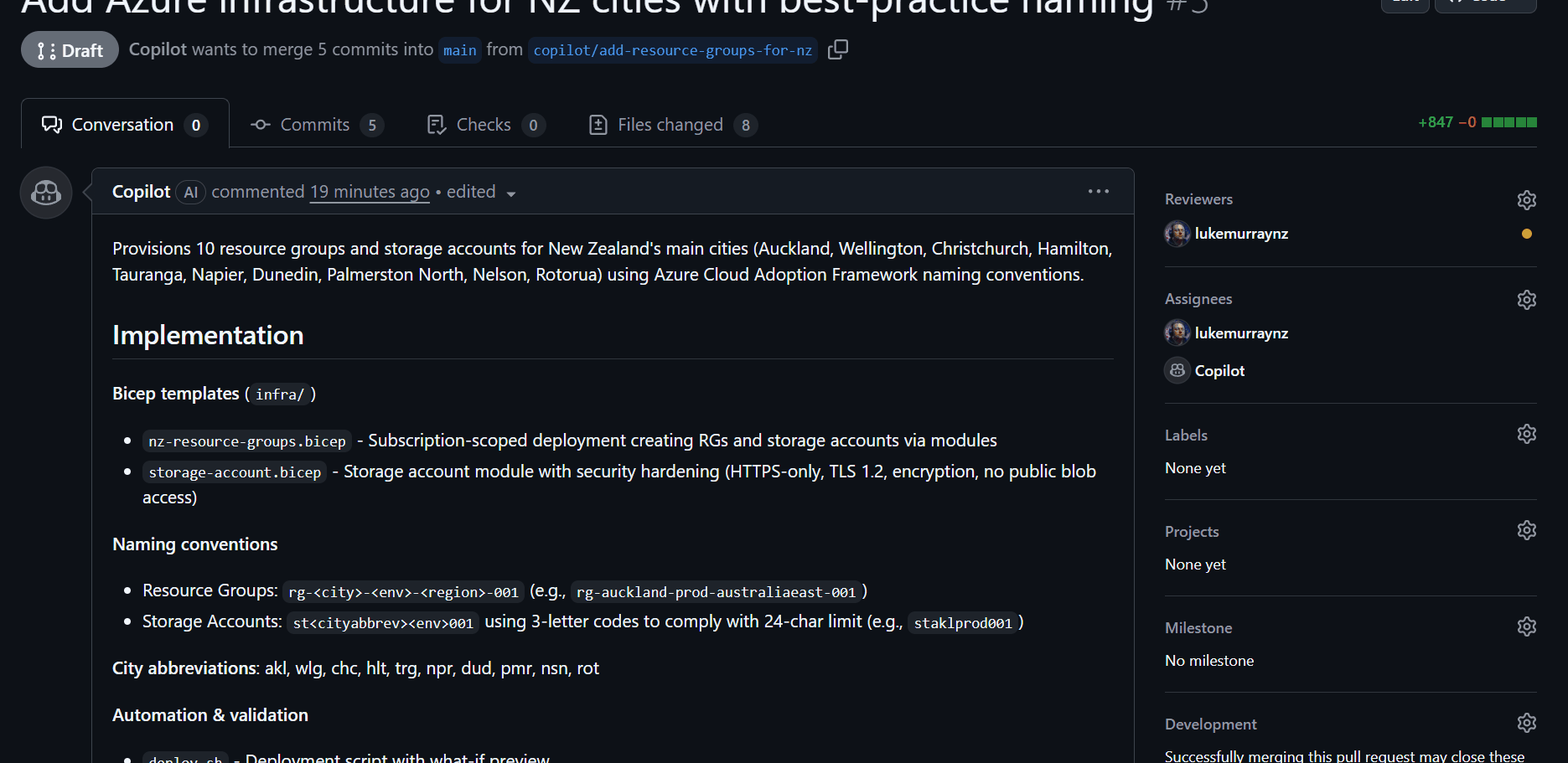 GitHub Copilot Coding Agent deploying Bicep files