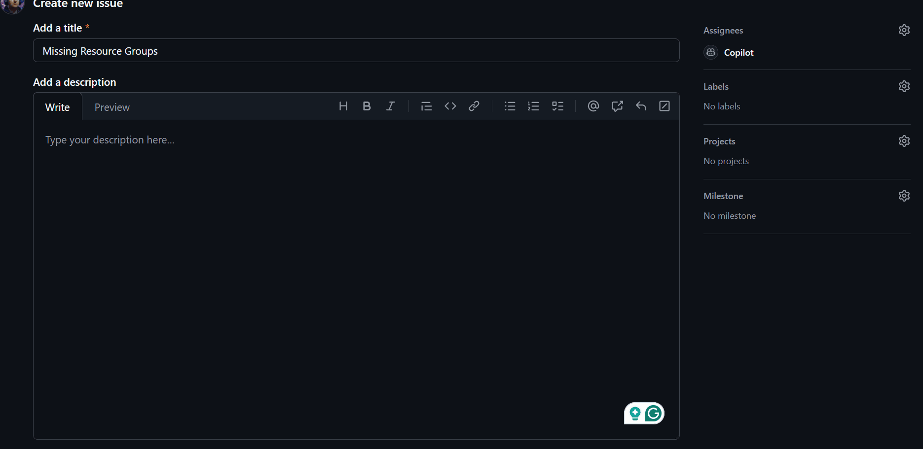 GitHub Copilot Coding Agent creating Bicep files