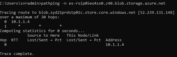 Azure Elastic SAN - Pathping