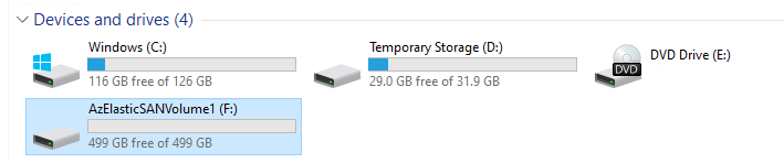 Azure Elastic SAN - Windows mounted volume