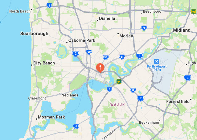 Extended Zones in Perth Map