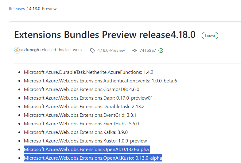 Extensions Bundles Preview release4.18.0