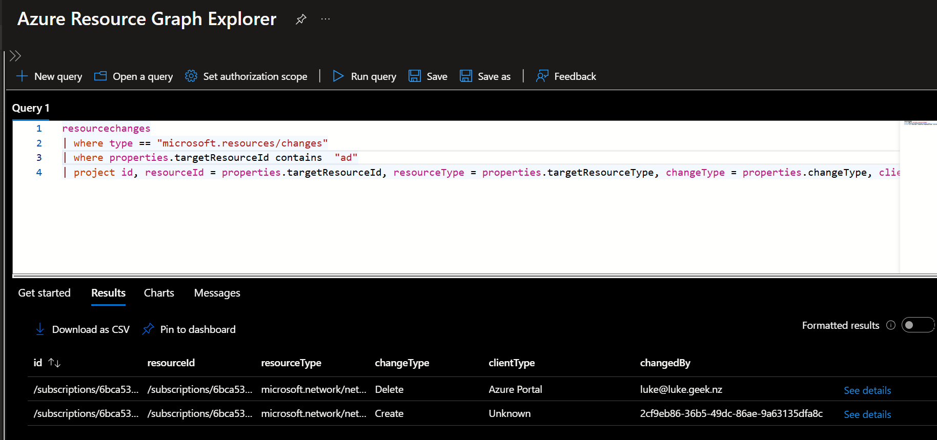 Azure Resource Graph Explorer