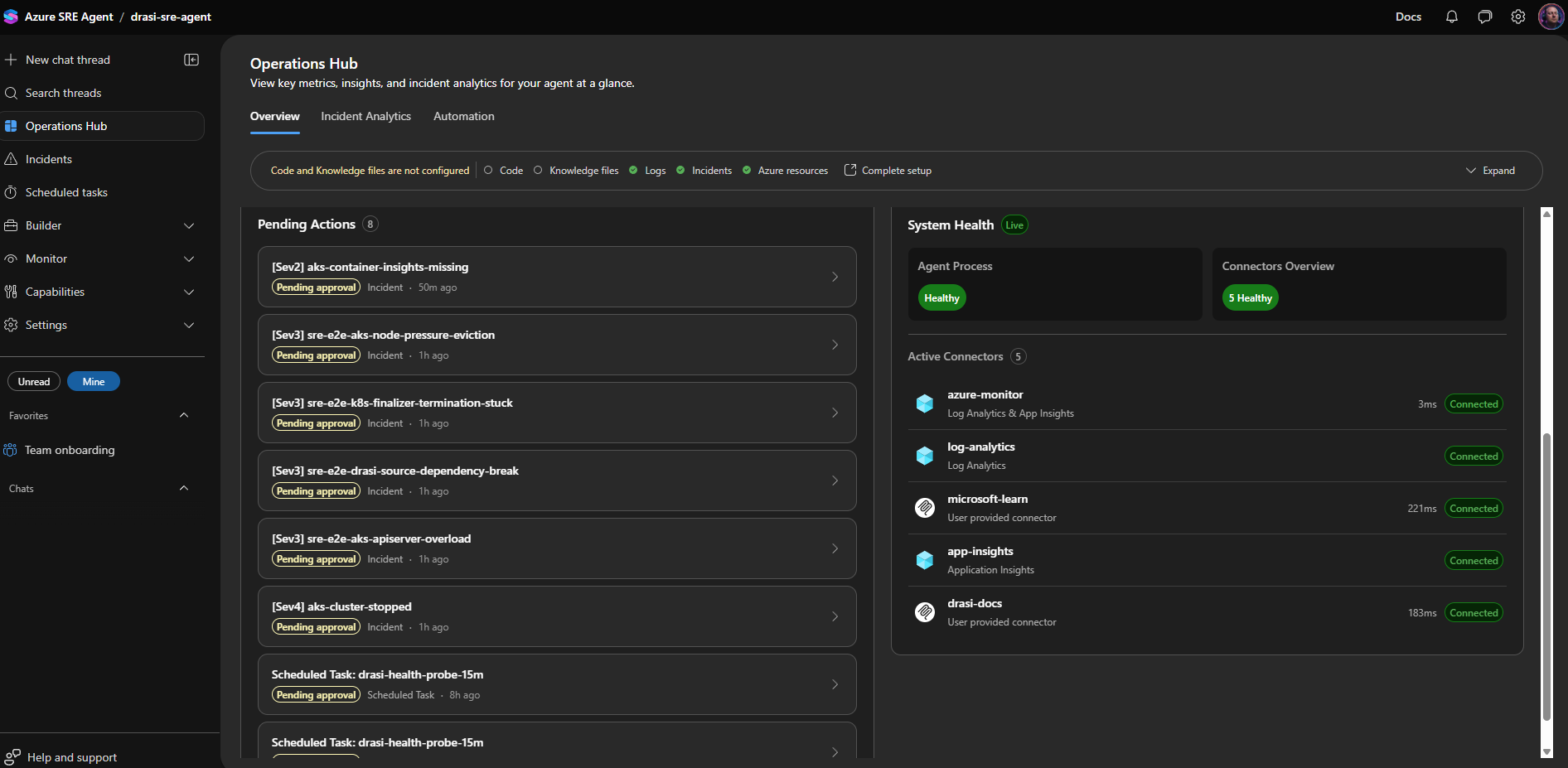 Azure SRE Agent Operations Hub