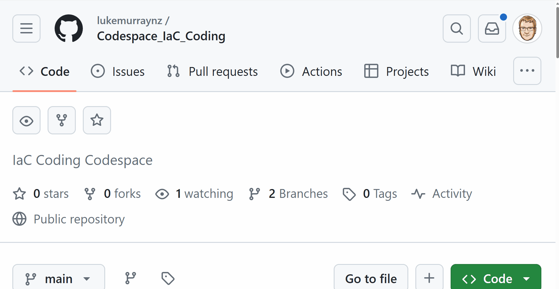 GitHub IaC Codespace