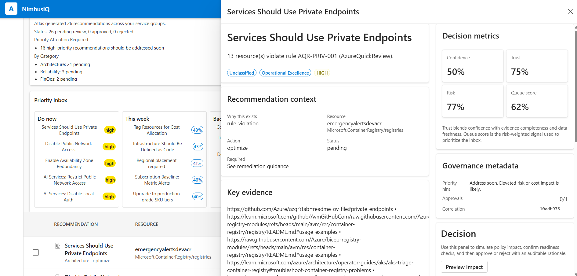 Nimbus IQ - Recommendations Blade