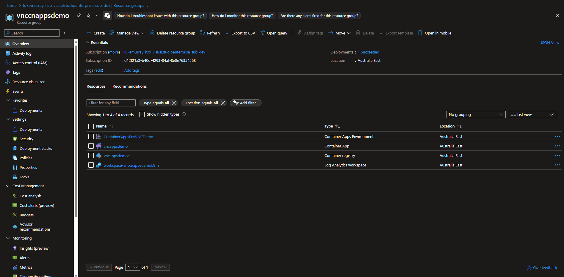 Test VNC Container Apps