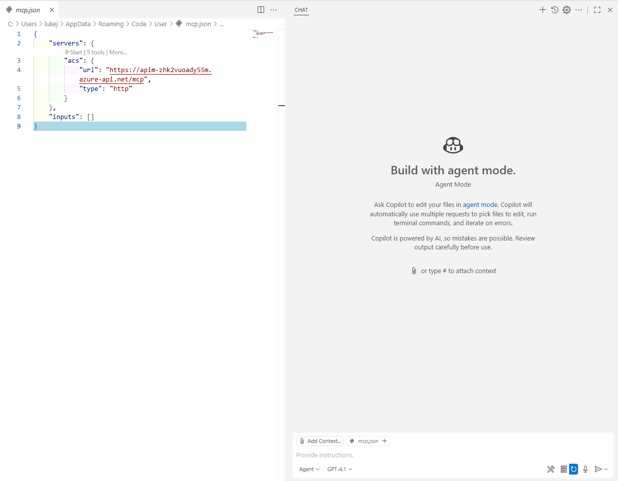ACS VS Code Test