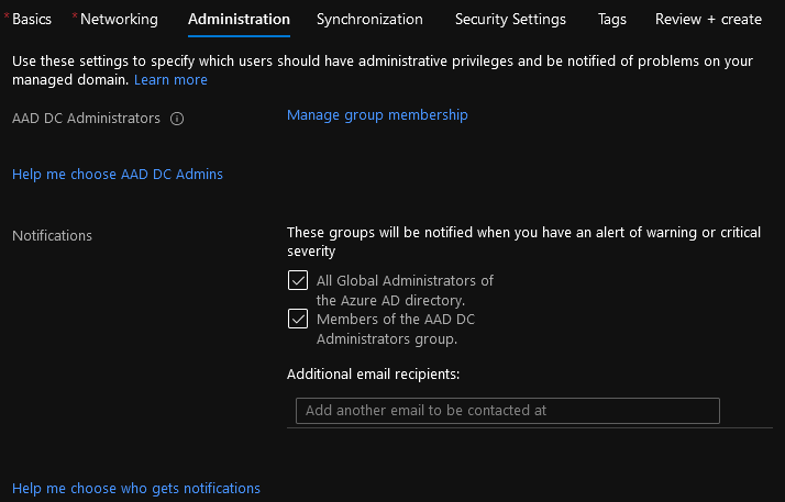 Azure AD Domain Services - Administration Config
