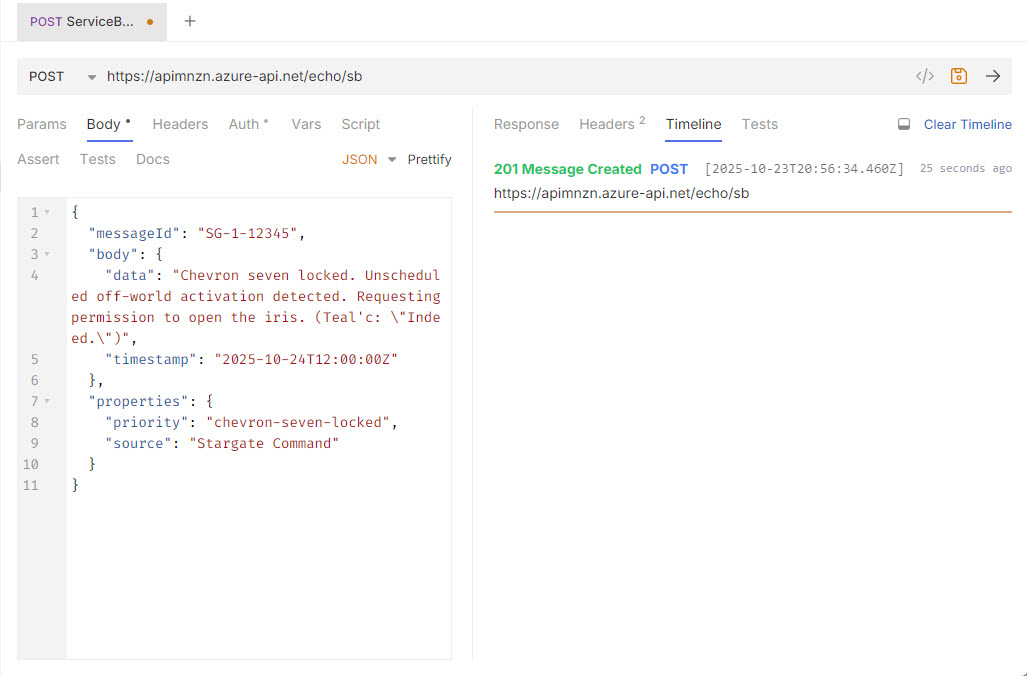 Azure API Management Service Bus Test
