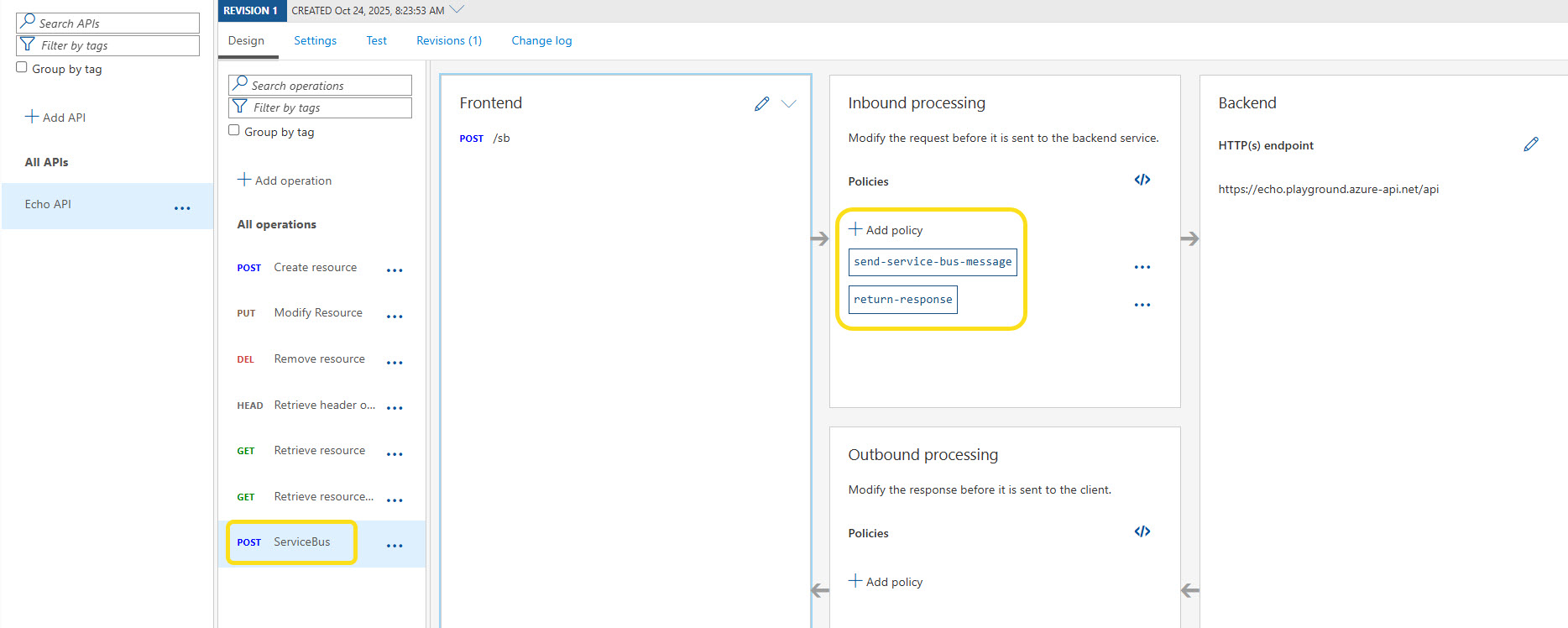 Azure API Management POST Endpoint