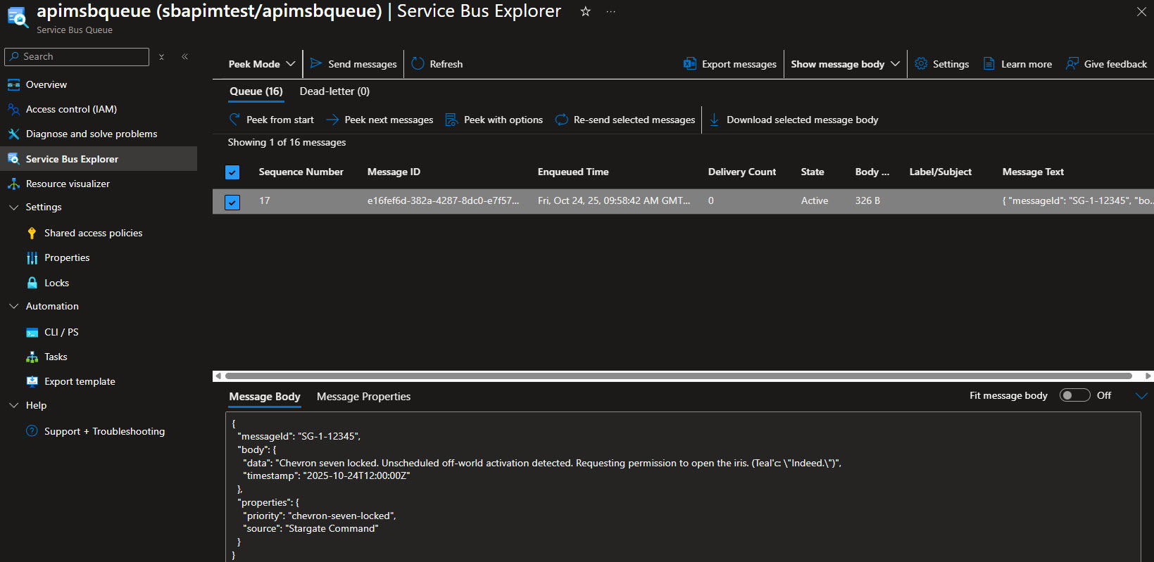 Service Bus Queue - API
