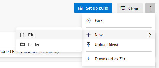 Azure DevOps - New File