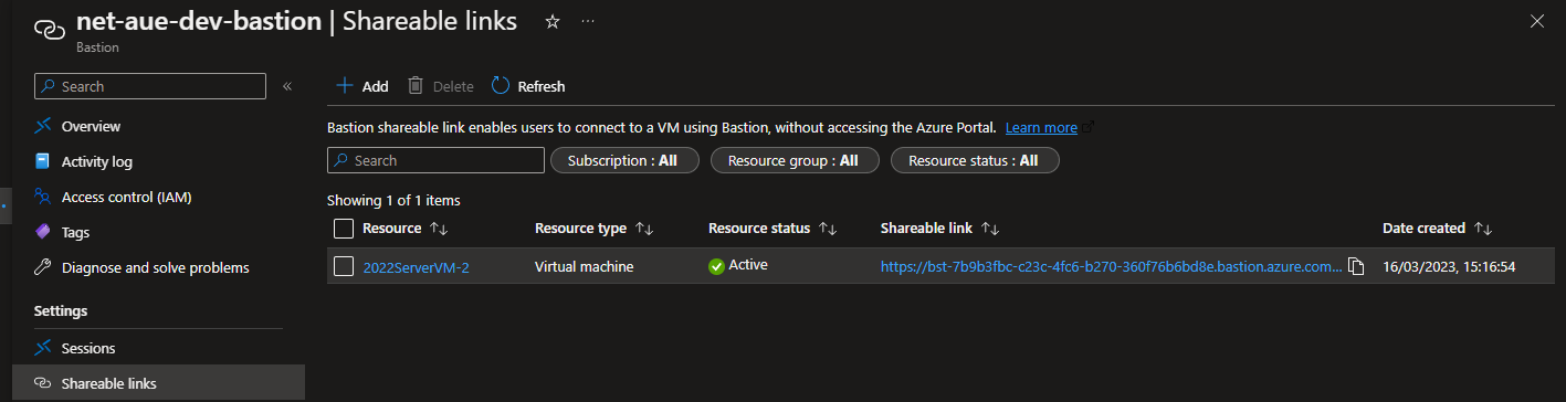 Microsoft Azure Portal - Shareable Link