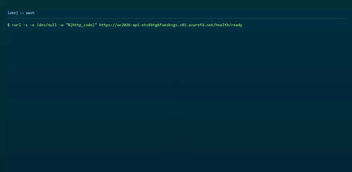 AKS cluster verification showing API, web, and forwarder pods healthy