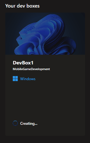 DevBox - Creating 