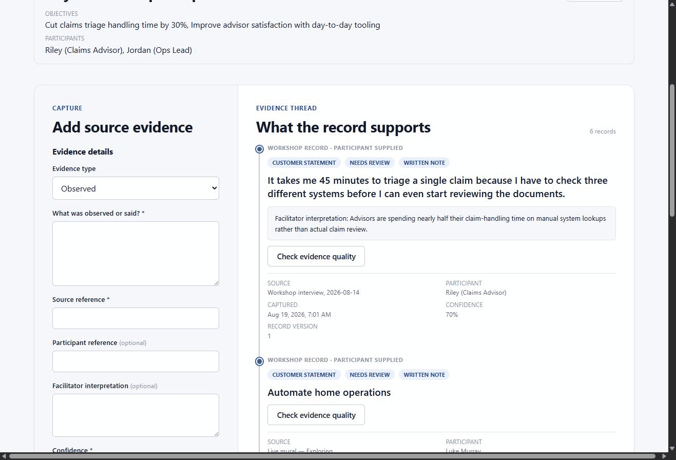 Evidence to Decision: full workshop journey