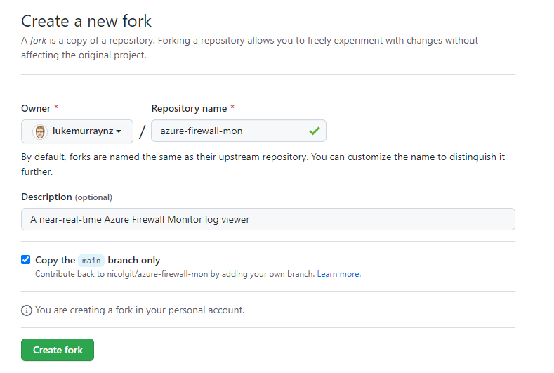 GitHub - Create a new fork