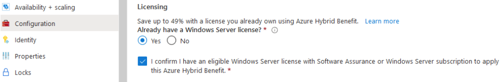 Azure - Hybrid Use Benefit