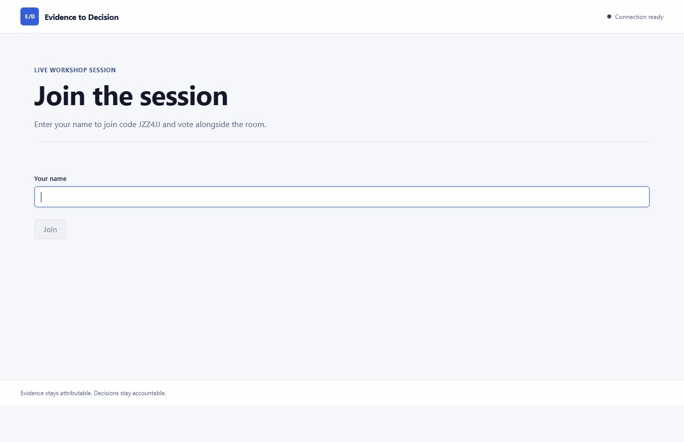 Participant join-by-code and live voting