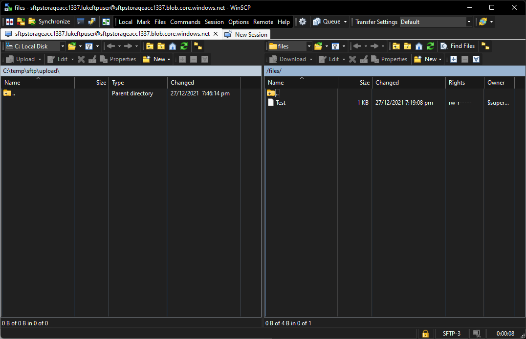 Azure SFTP - WinSCP