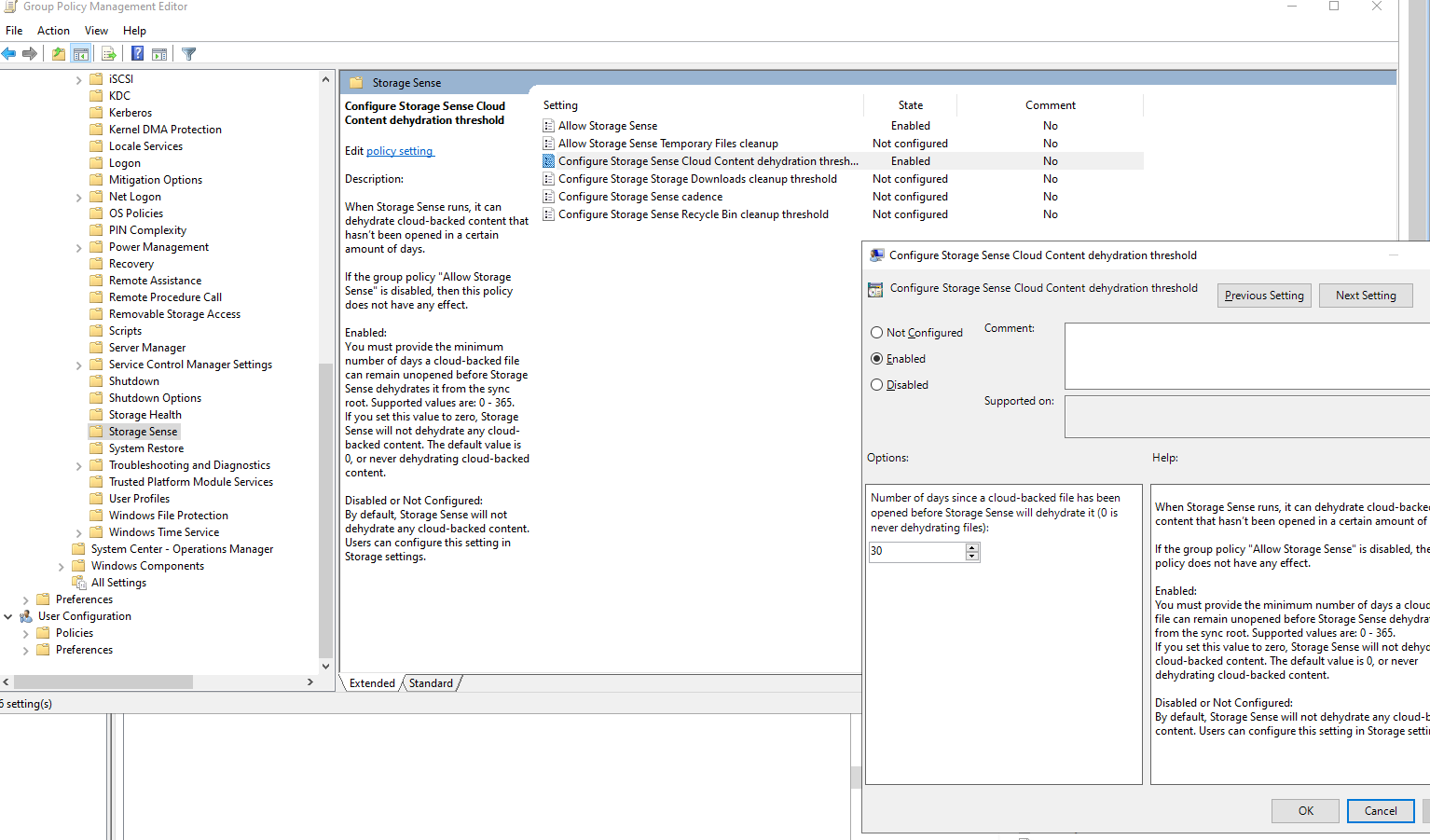 Storage Sense - Group Policy