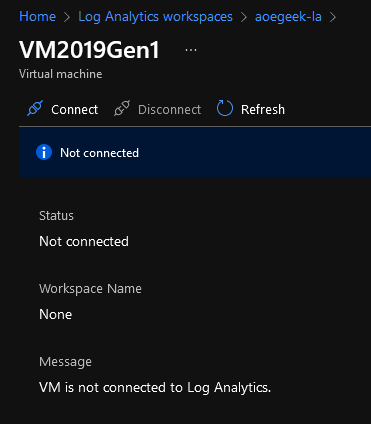 Log Analytics - Connect VM