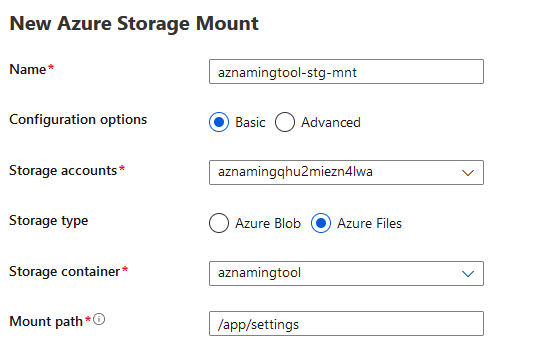 Azure App Service - Mount Azure File Share