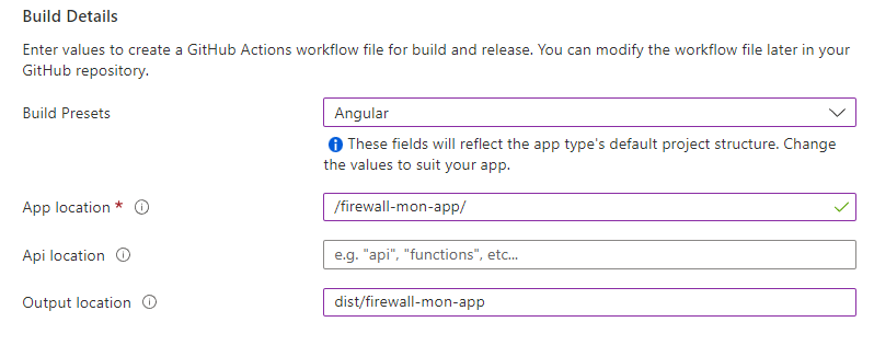 Azure Static WebApps - Angular Build